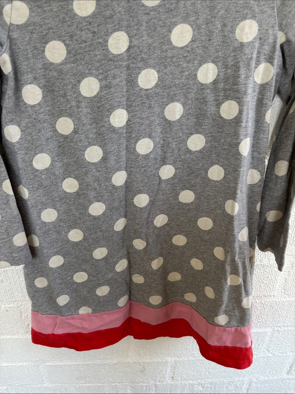 Mini Boden Butterfly Felt Cotton Long Sleeve Polka Dot Dress 9-10